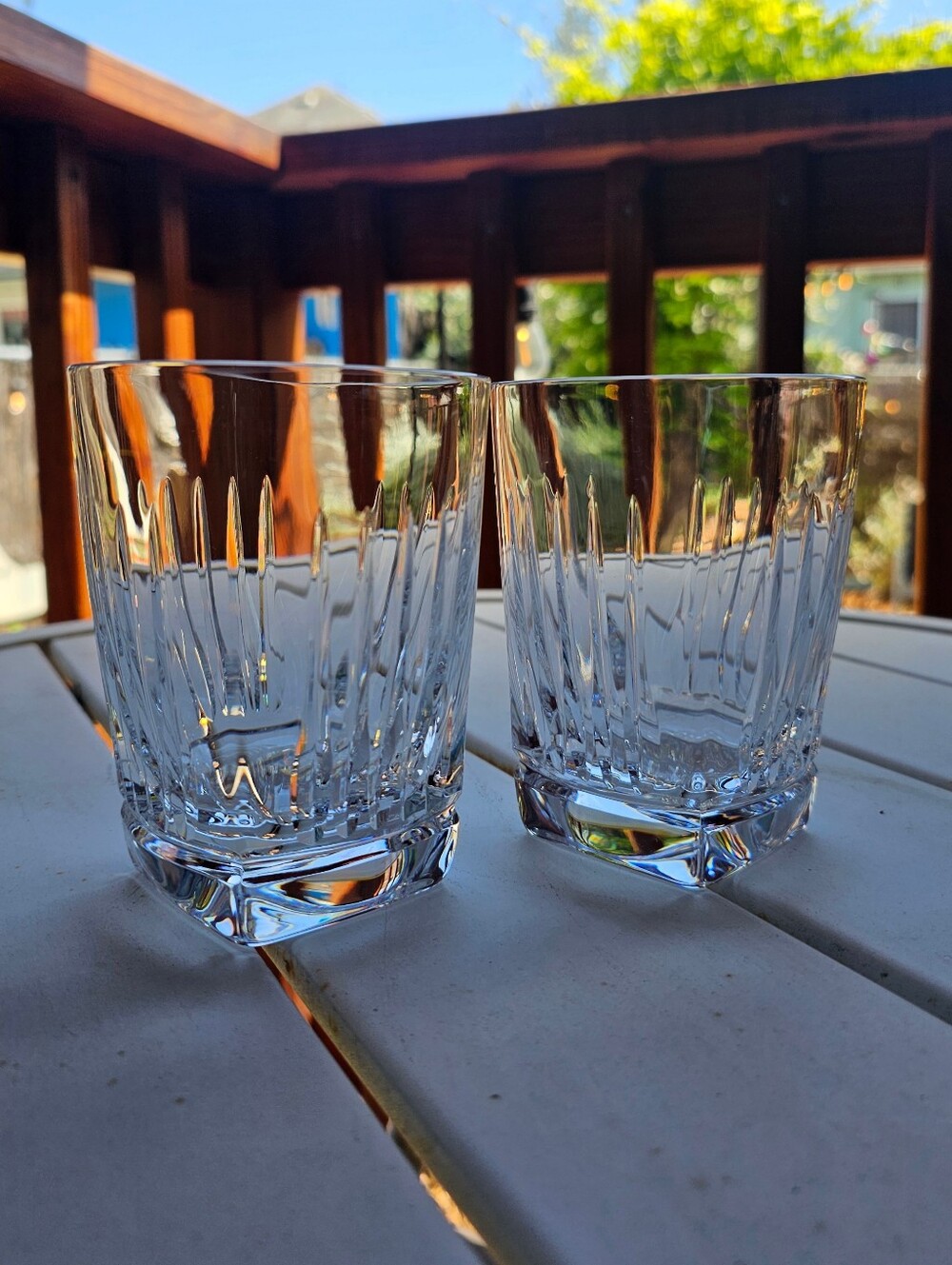 Waterford Crystal Clarion Double Old Fadhioned Rocks Glasses Set Of Two